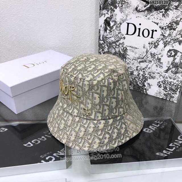 Dior新品女士帽子 迪奧老花漁夫帽遮陽帽  mm1444
